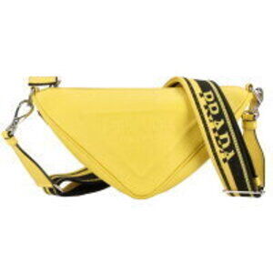 PRADA Triangle Shoulder Bag Saffiano Leather Yellow